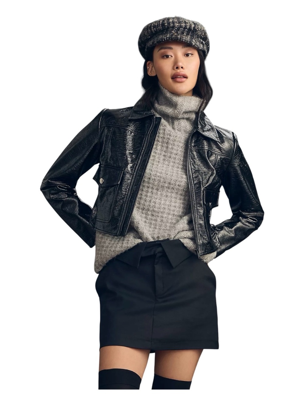 MAEVE ANTHROPOLOGIE Faux Leather Crop Jacket